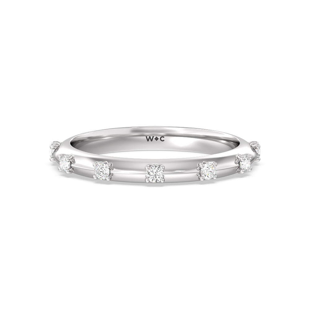 Celestia Knife Edge Diamond Wedding Band with Platinum Cut Diamond in 14KT Platinum view 1
