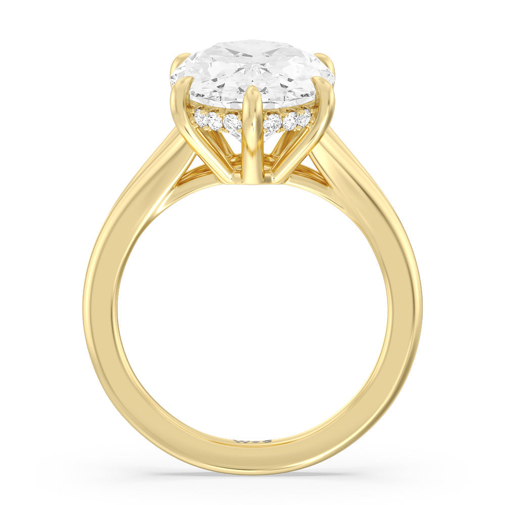 Oval Cut Elegance Split Shank Engagement Ring with Lab Grown Diamond in 14KT Yellow Gold view 3
