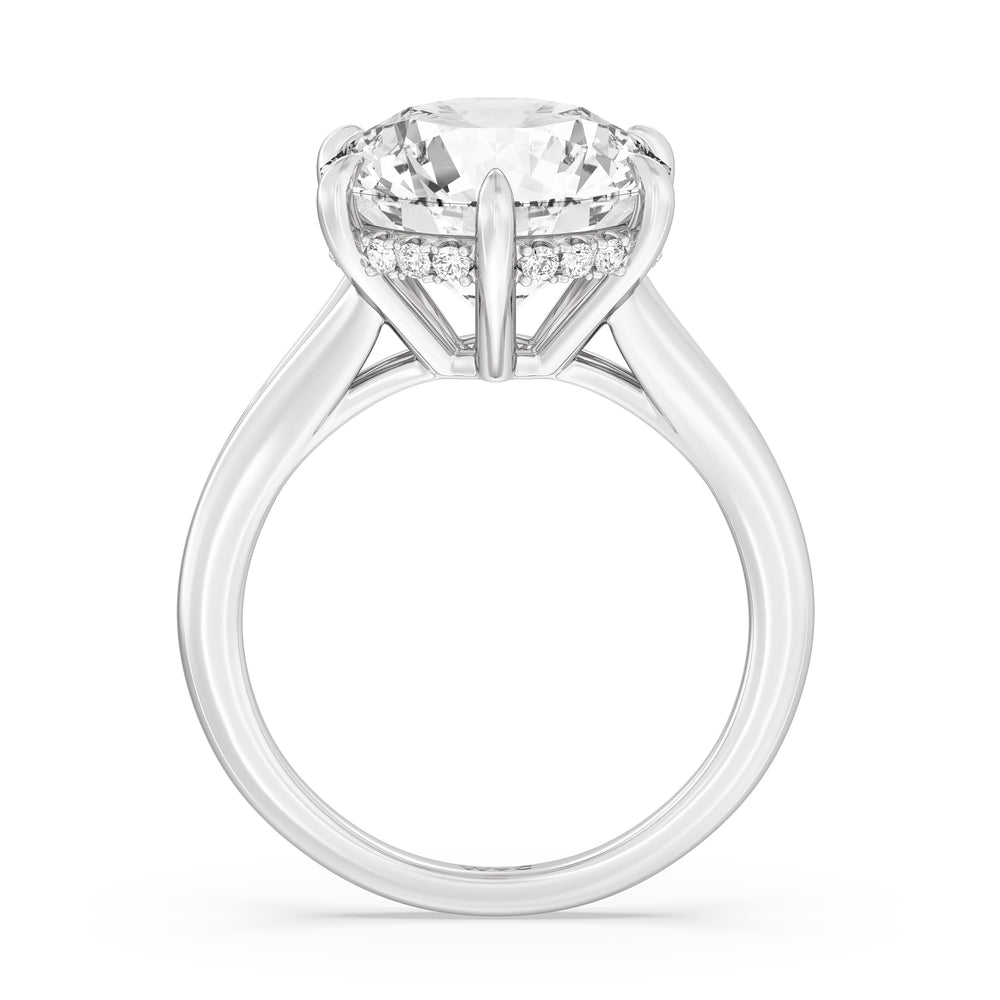 Round Cut Elegance Split Shank Engagement Ring with Lab Grown Diamond in 14KT Platinum view 3
