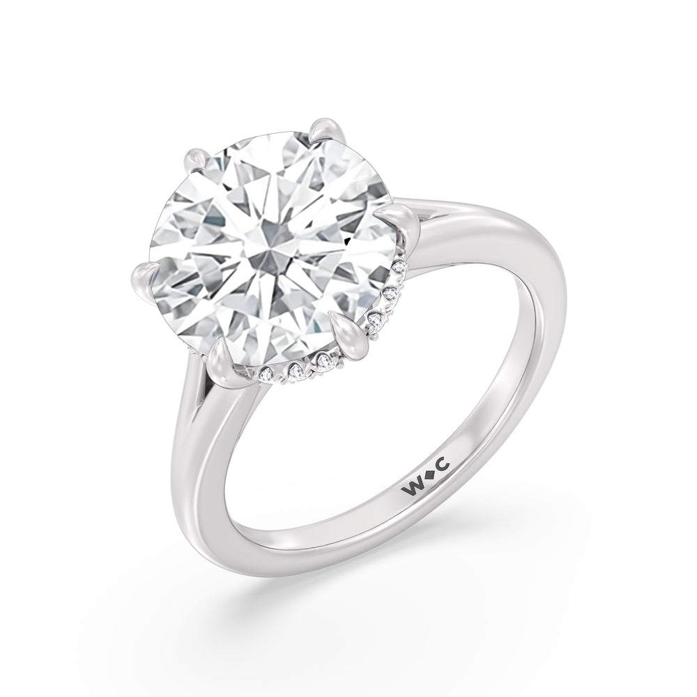 Round Cut Elegance Split Shank Engagement Ring with Lab Grown Diamond in 14KT Platinum view 4
