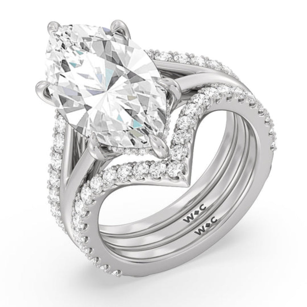 Round Cut Elegance Split Shank Engagement Ring with Lab Grown Diamond in 14KT Rose Gold view 5
