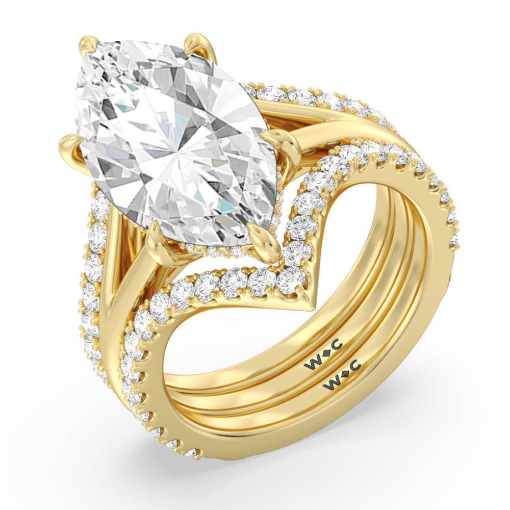 Round Cut Elegance Split Shank Engagement Ring with Lab Grown Diamond in 14KT Rose Gold view 6
