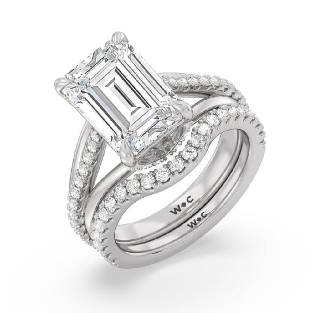 Elegance Split Shank Center Pave Engagement Ring with Oval Cut Diamond in 14KT Rose Gold view 4
