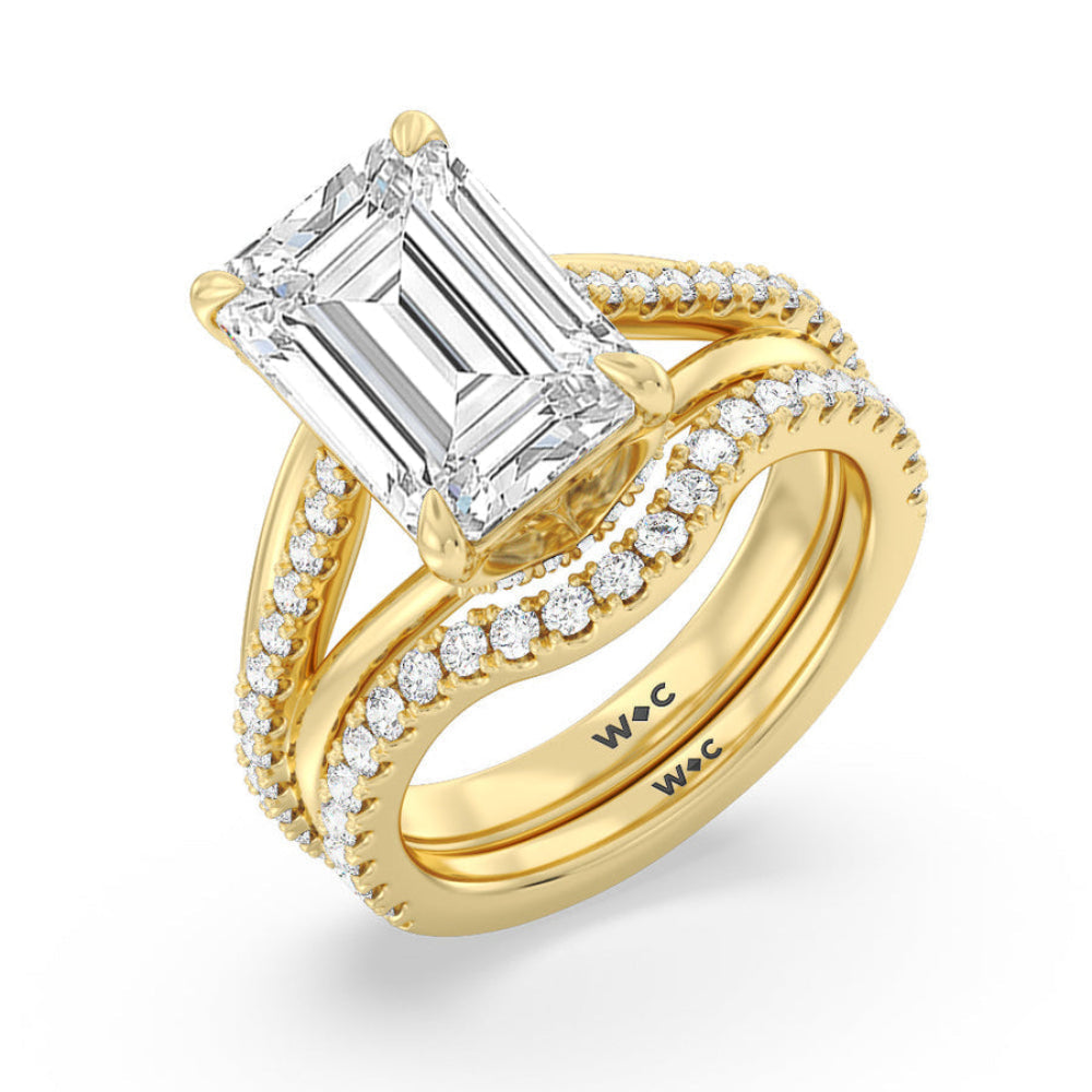 Elegance Split Shank Center Pave Engagement Ring with Oval Cut Diamond in 14KT Rose Gold view 5
