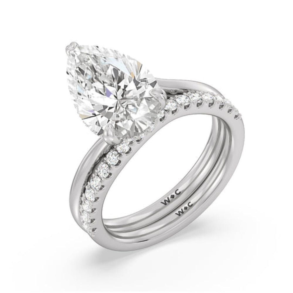 Elegance Bypass Hidden Halo Engagement Ring with Oval Cut Diamond in 14KT Rose Gold view 4
