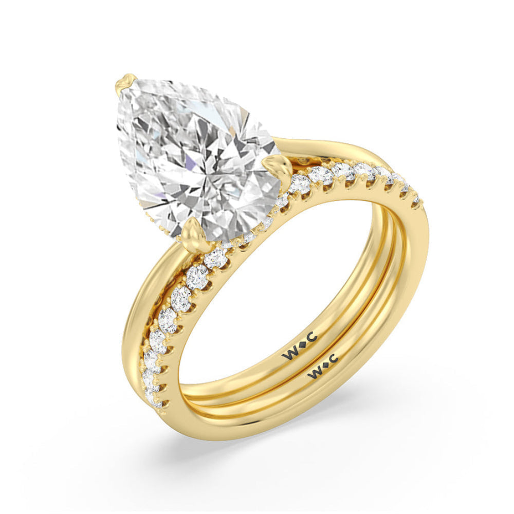 Elegance Bypass Hidden Halo Engagement Ring with Oval Cut Diamond in 14KT Rose Gold view 5
