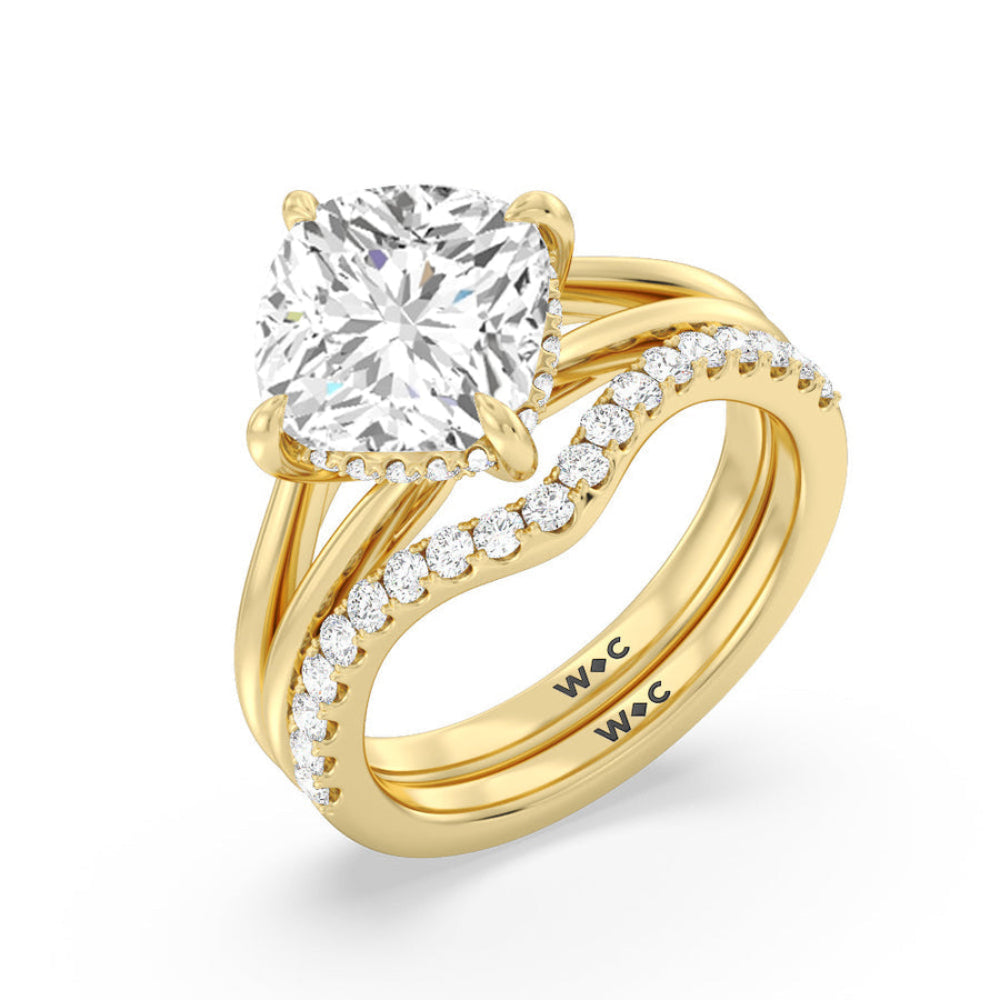 Emerald Cut Elegance Hidden Halo Engagement Ring with Lab Grown Diamond in 14KT Rose Gold view 5
