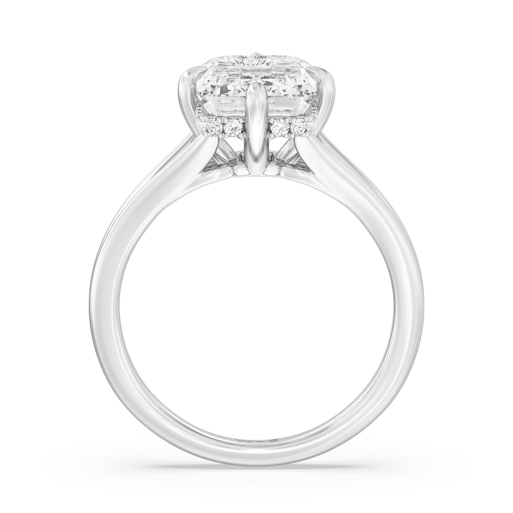 Emerald Cut Elegance Hidden Halo Engagement Ring with Lab Grown Diamond in 14KT Platinum view 2
