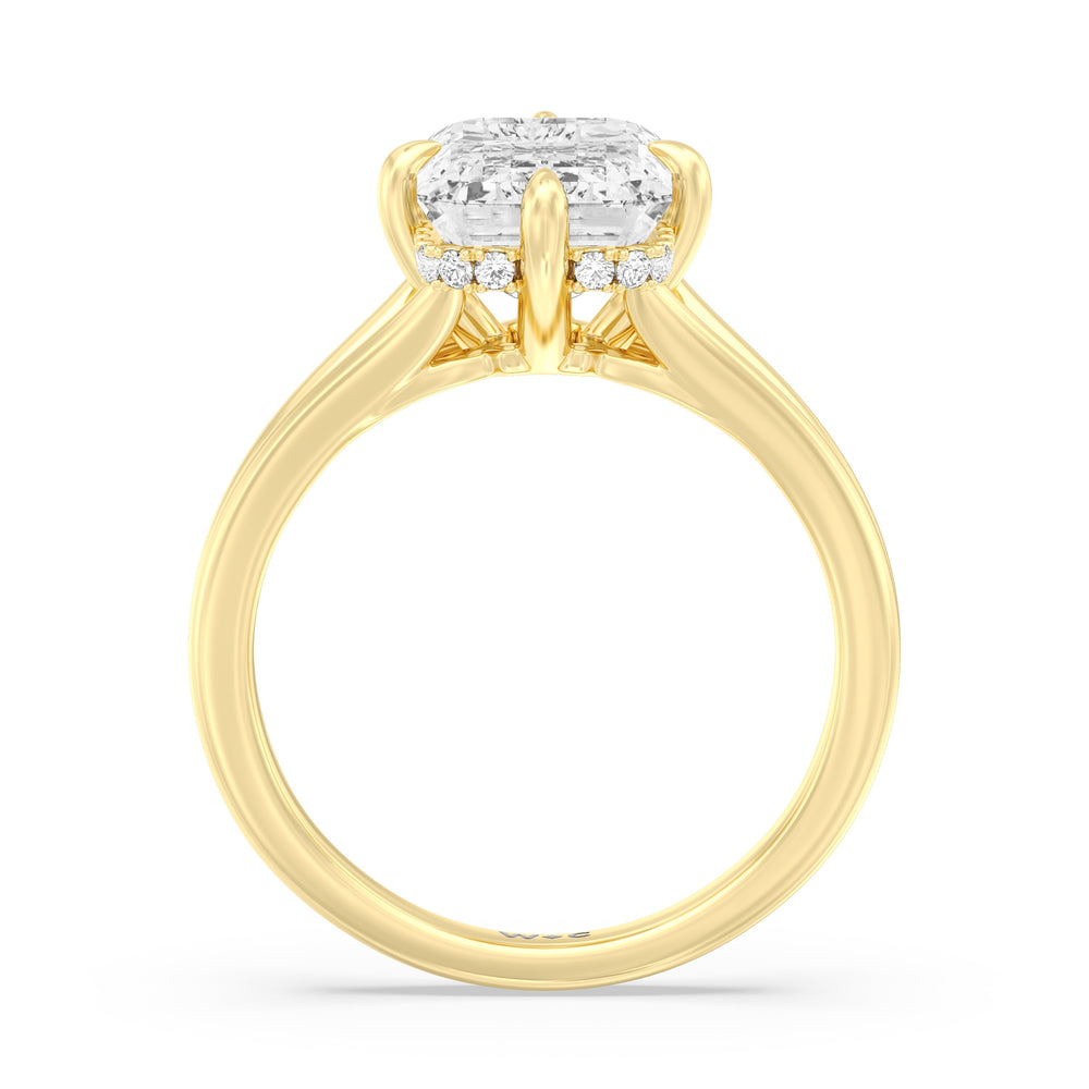 Emerald Cut Elegance Hidden Halo Engagement Ring with Lab Grown Diamond in 14KT Yellow Gold view 2

