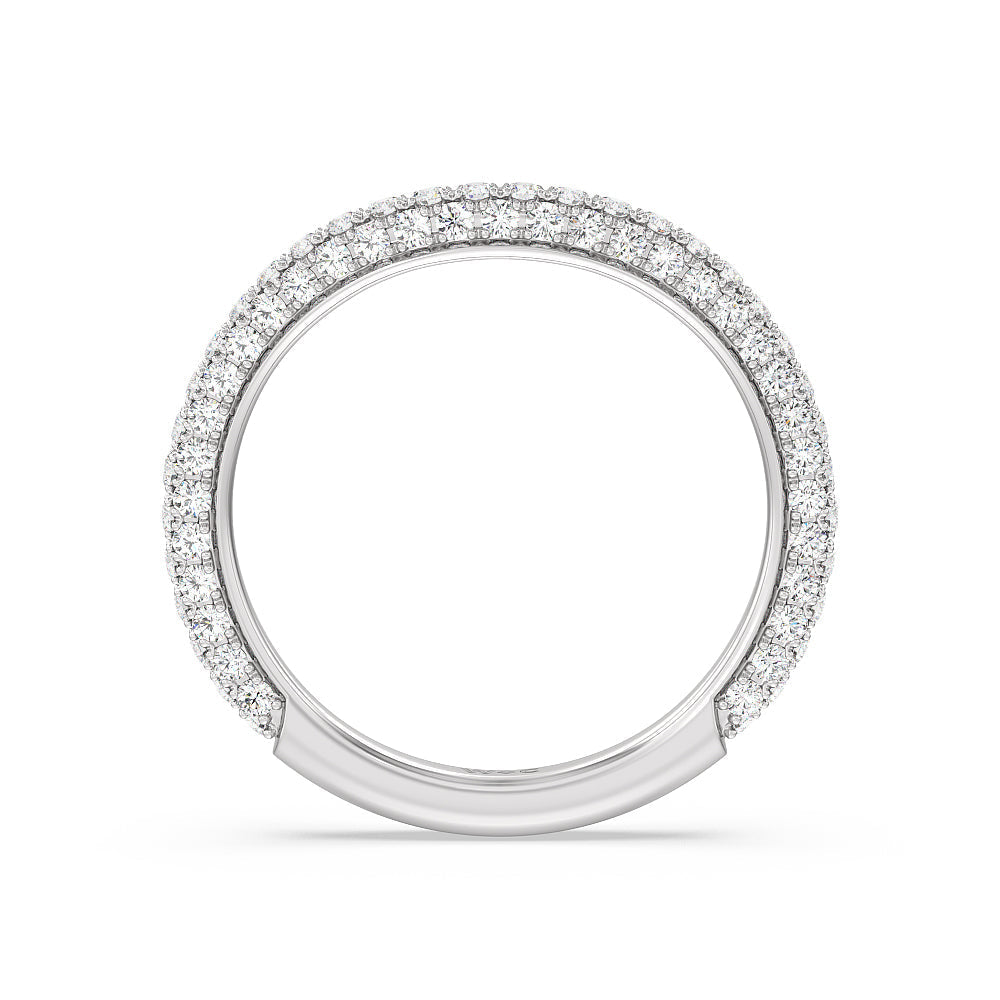 Elegance Diamond Studded Gallery Hidden Halo Diamond Wedding Band (E+ VS+) with Platinum Cut Diamond in 14KT Platinum view 2
