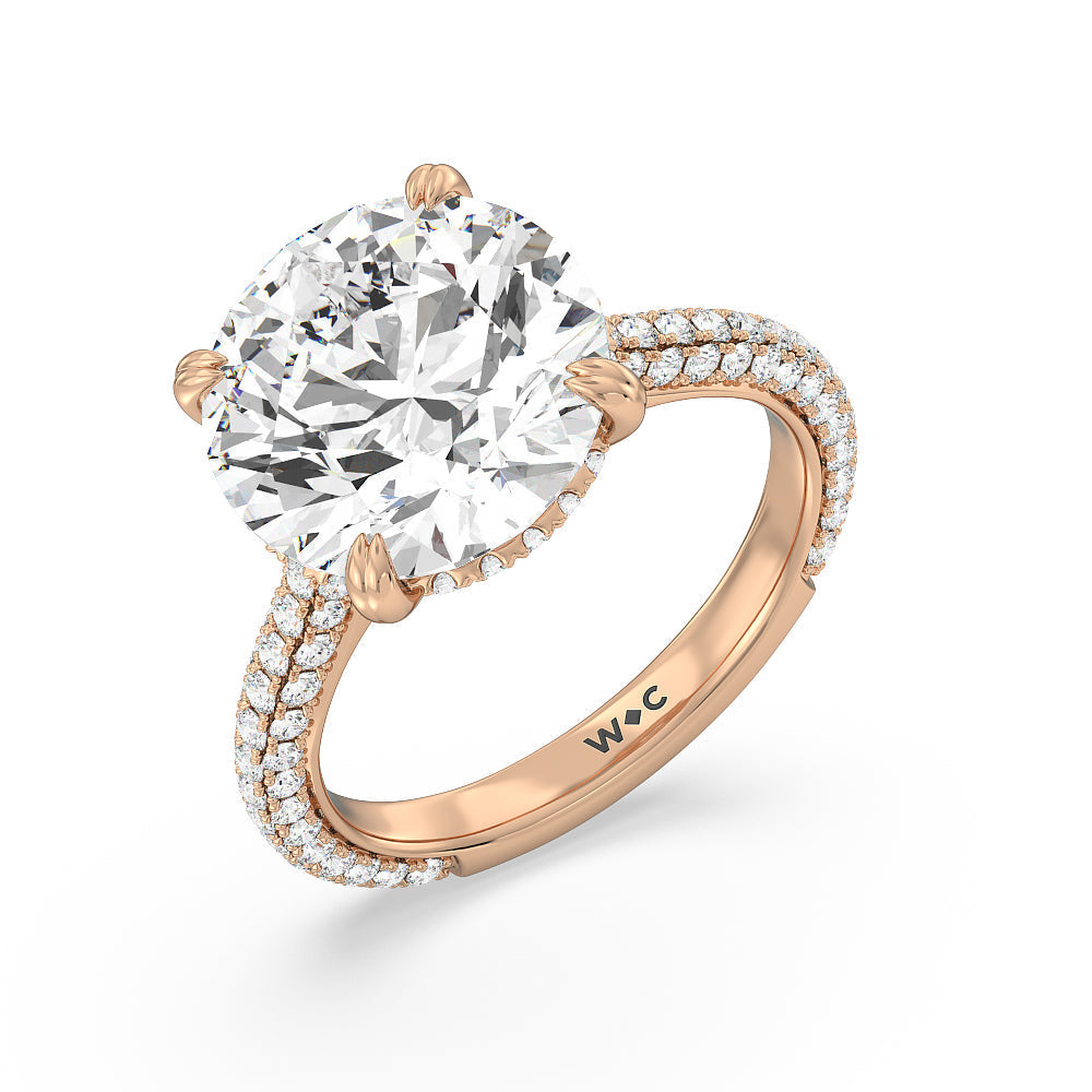 Round Cut The Windsor Ring with Lab Grown Diamond in 14KT Rose Gold view 7
