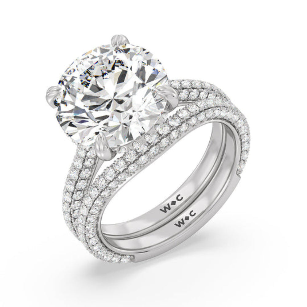 Cushion Cut The Windsor Ring with Lab Grown Diamond in 14KT Platinum view 8
