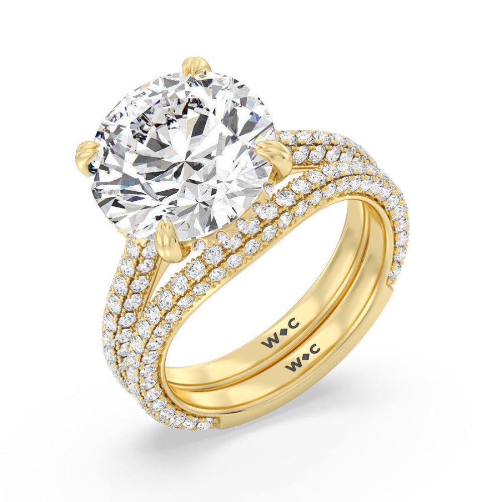 Cushion Cut The Windsor Ring with Lab Grown Diamond in 14KT Yellow Gold view 8
