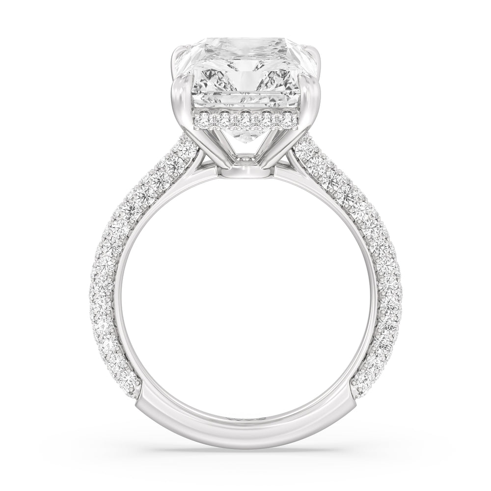 Radiant Cut The Windsor Ring with Lab Grown Diamond in 14KT Platinum view 6
