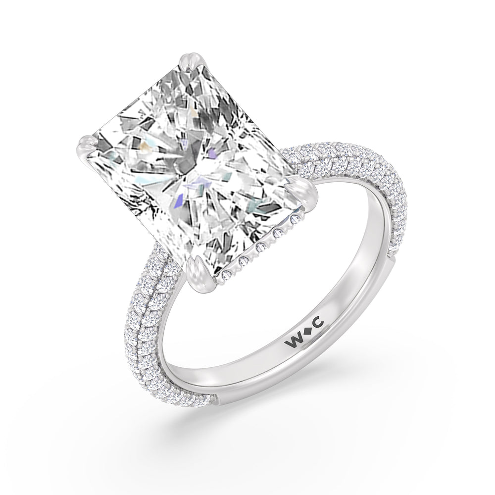 Radiant Cut The Windsor Ring with Lab Grown Diamond in 14KT Platinum view 7
