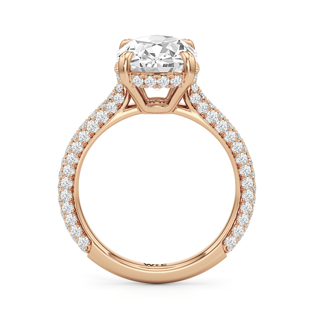 Antique Cushion Cut The Windsor Ring with Lab Grown Diamond in 14KT Rose Gold view 5
