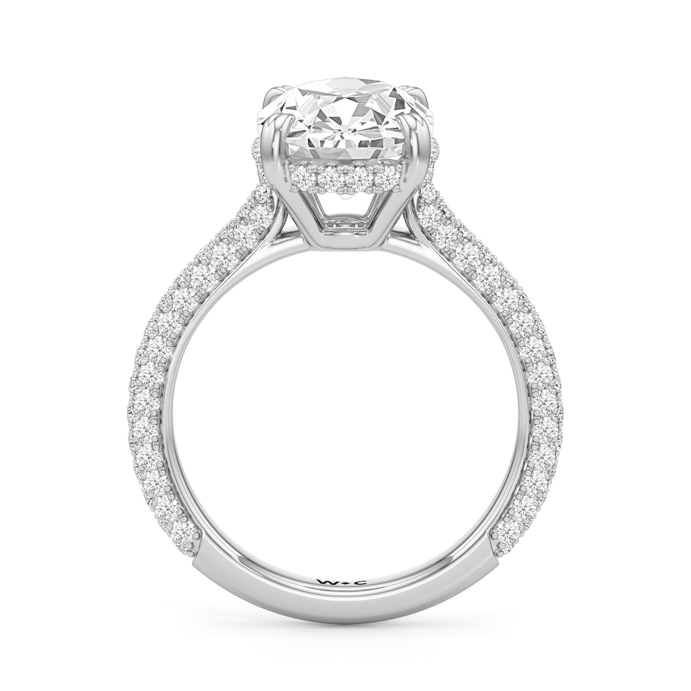 Antique Cushion Cut The Windsor Ring with Lab Grown Diamond in 14KT Platinum view 5
