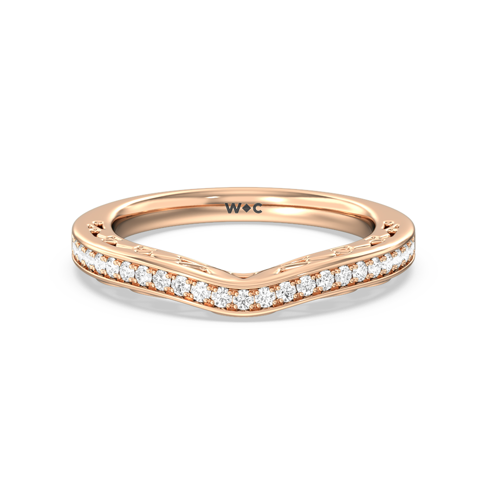 Galleria Entwined Vine Diamond Wedding Band with 18KT Rose Gold Cut Diamond in 14KT Rose Gold view 1
