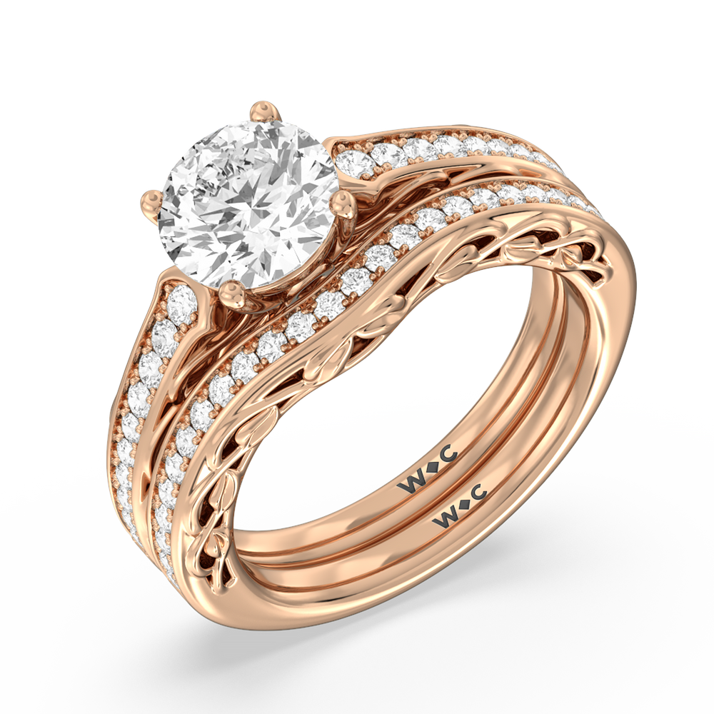 Galleria Entwined Vine Engagement Ring with Pear Cut Diamond in 14KT Rose Gold view 6
