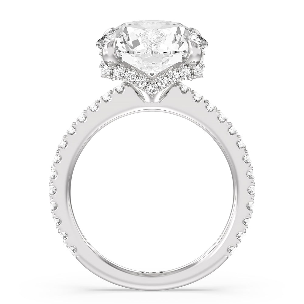 Luxuriant Hidden Halo Ring with Round Cut Diamond in 14KT Platinum view 2
