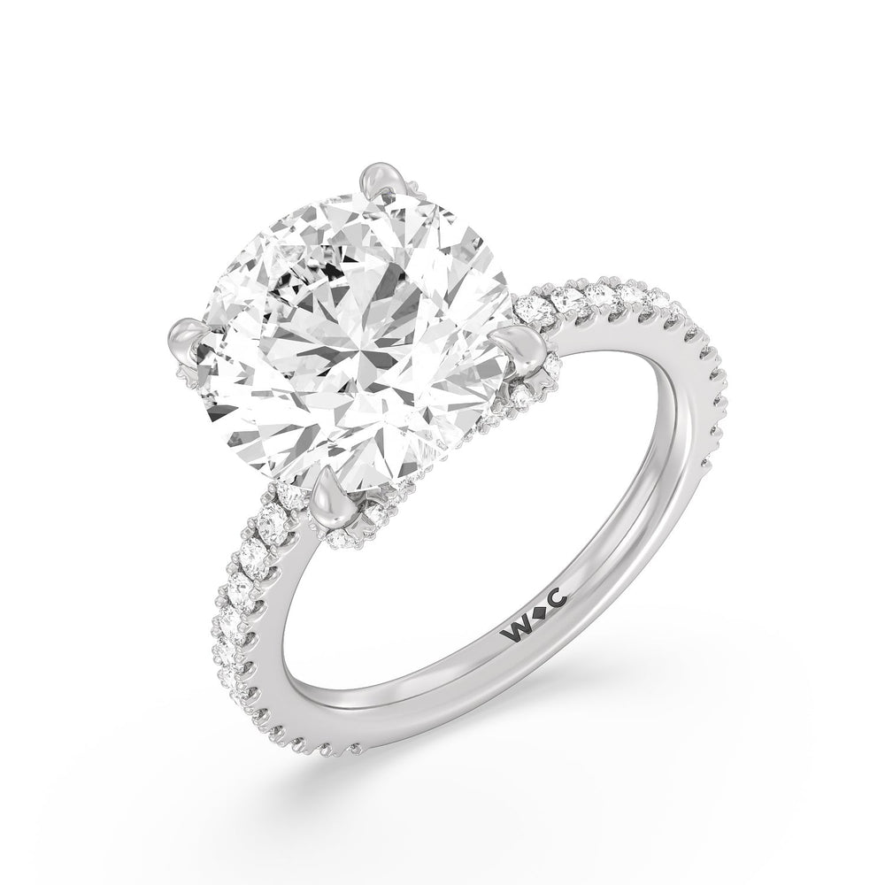 Luxuriant Hidden Halo Ring with Round Cut Diamond in 14KT Platinum view 3
