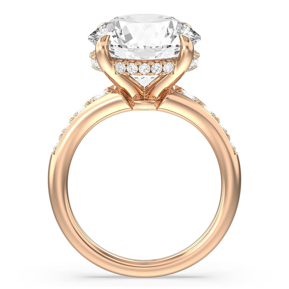 Regal Vintage Tapered Ring with Round Cut Diamond in 14KT Rose Gold view 2
