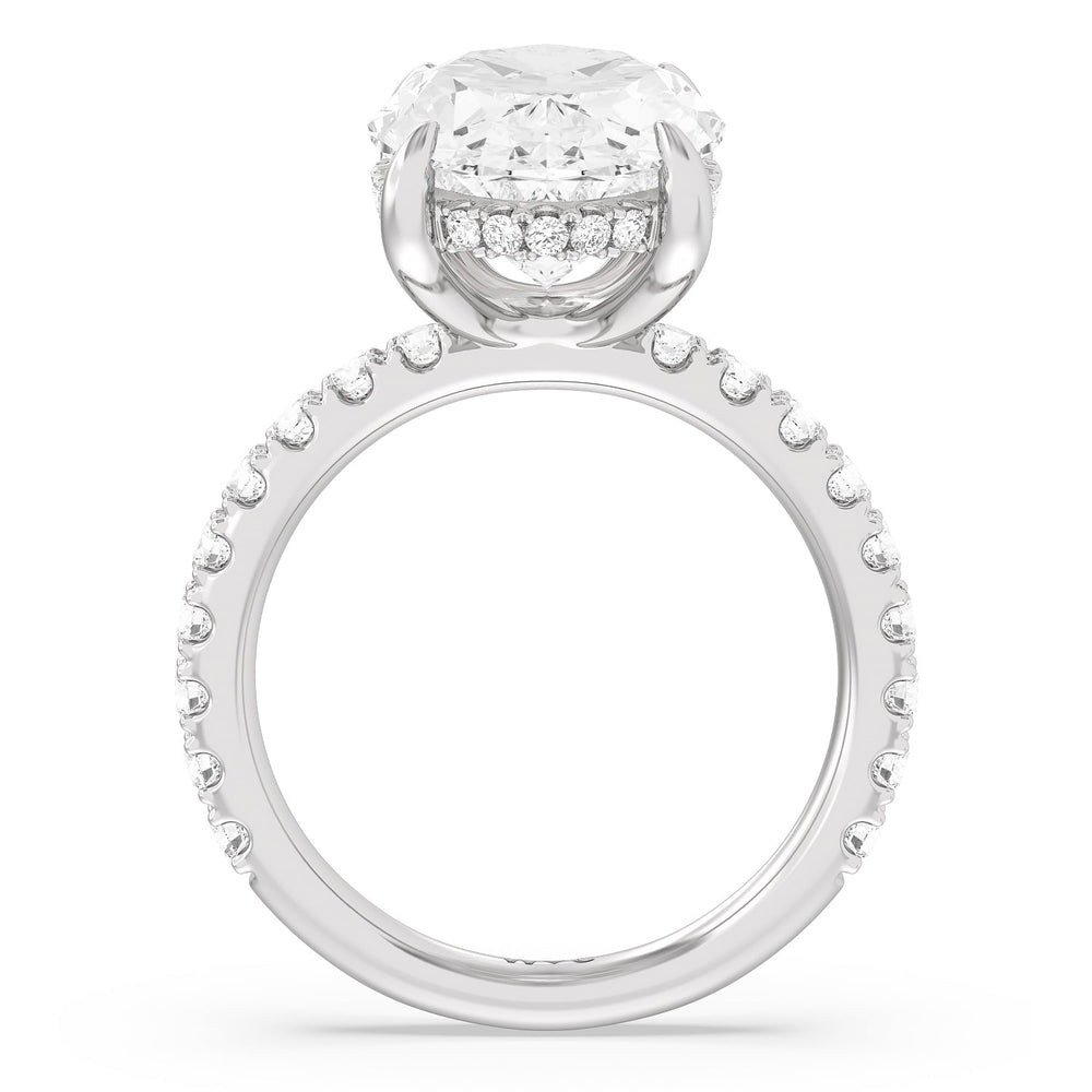 Oval Cut Grandeur Hidden Halo Ring with Lab Grown Diamond in 14KT Platinum view 2
