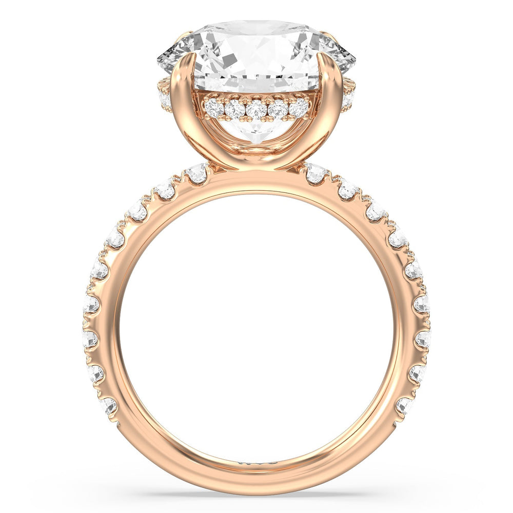 Round Cut Grandeur Hidden Halo Ring with Lab Grown Diamond in 14KT Rose Gold view 2
