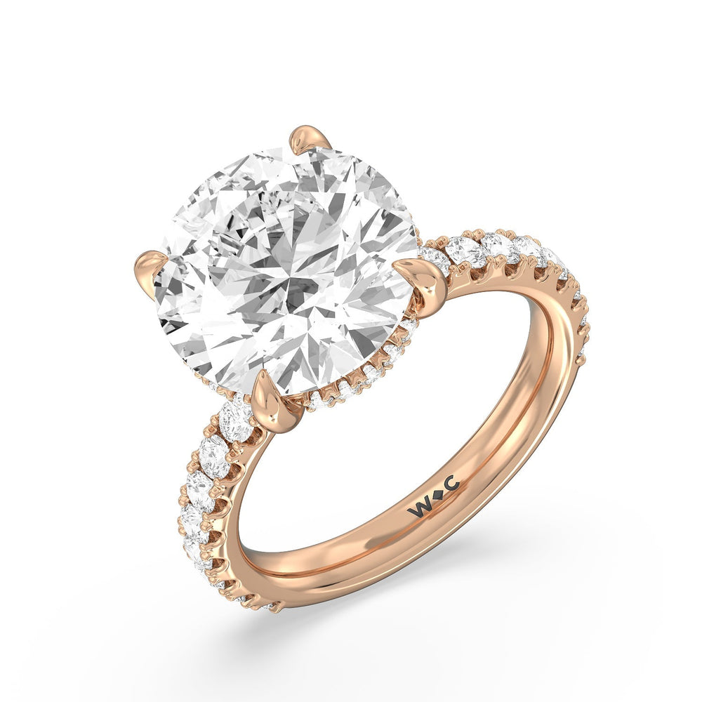 Round Cut Grandeur Hidden Halo Ring with Lab Grown Diamond in 14KT Rose Gold view 3
