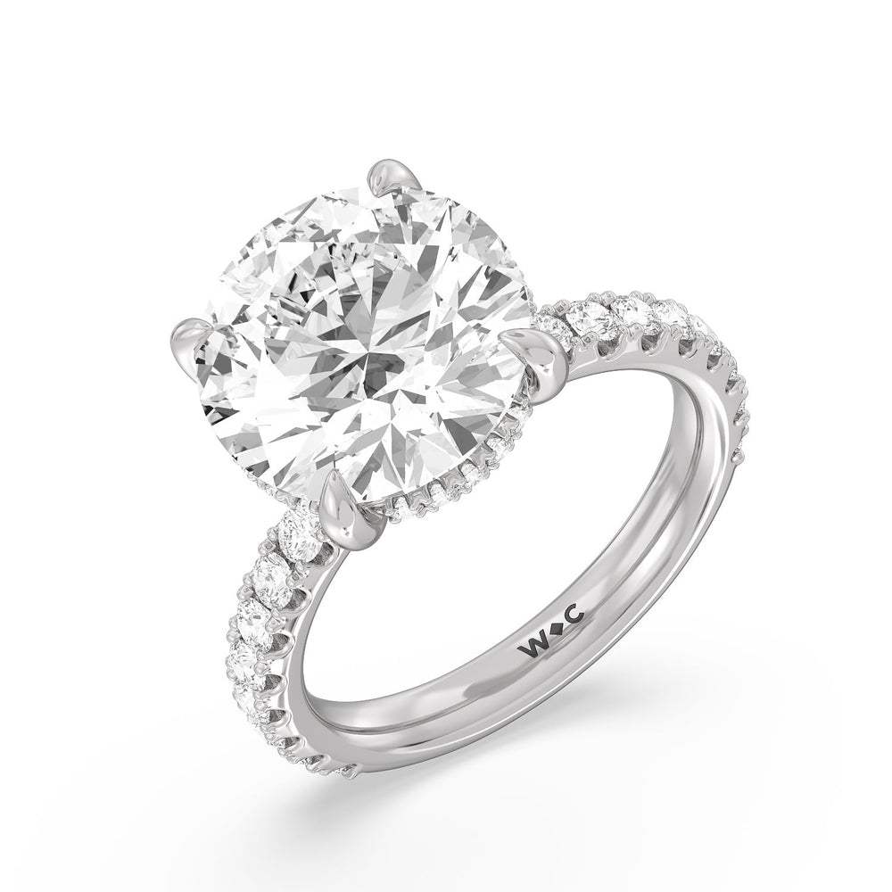Round Cut Grandeur Hidden Halo Ring with Lab Grown Diamond in 14KT Platinum view 3
