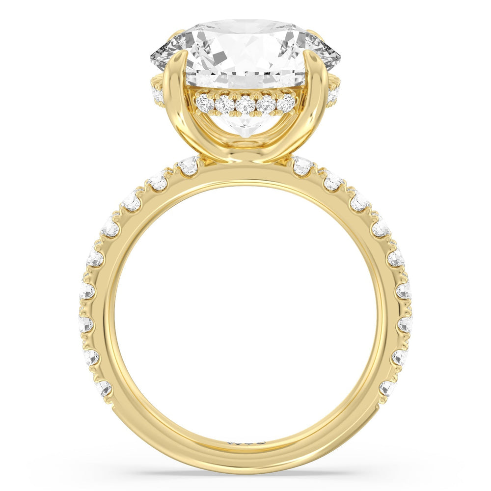 Round Cut Grandeur Hidden Halo Ring with Lab Grown Diamond in 14KT Yellow Gold view 2
