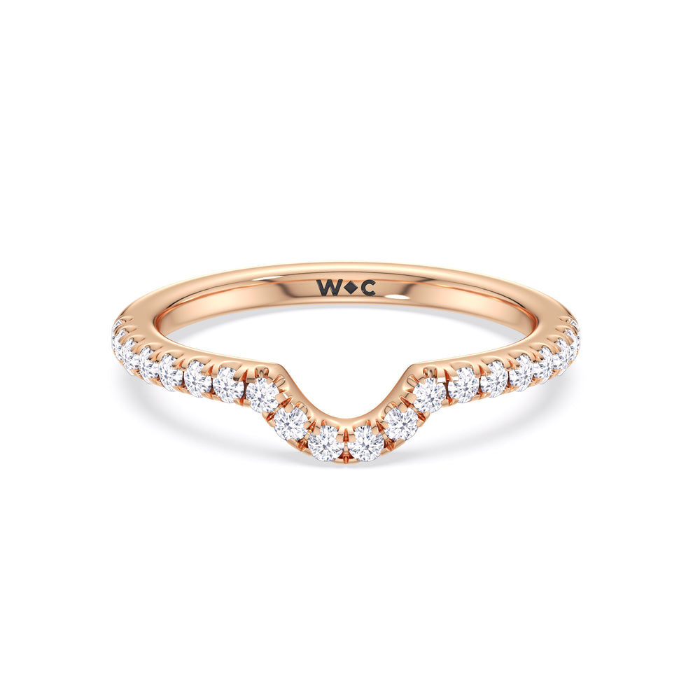 Opulent Classic Pear Trio Wedding Band with 18KT Rose Gold Cut Diamond in 14KT Rose Gold view 1
