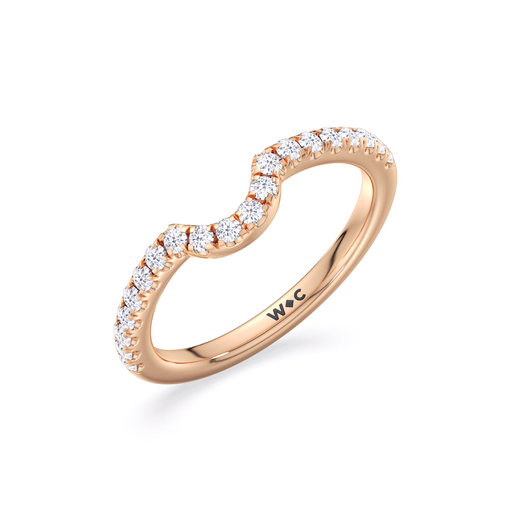 Opulent Classic Pear Trio Wedding Band with 18KT Rose Gold Cut Diamond in 14KT Rose Gold view 4
