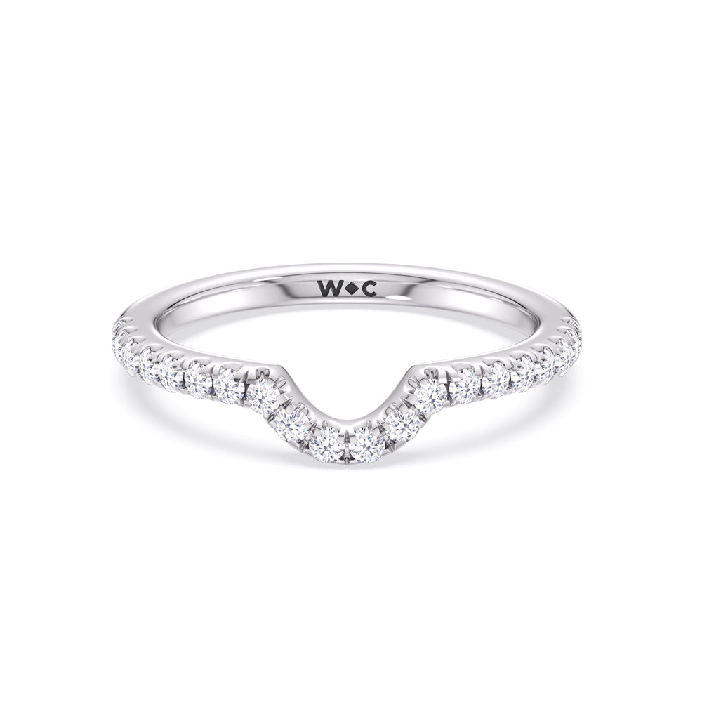 Opulent Classic Pear Trio Wedding Band with Platinum Cut Diamond in 14KT Platinum view 1
