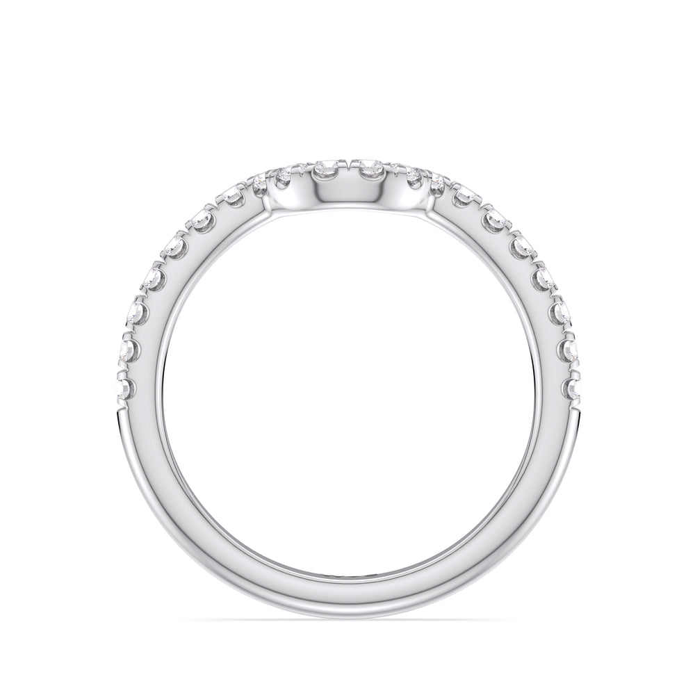 Opulent Classic Pear Trio Wedding Band with Platinum Cut Diamond in 14KT Platinum view 2
