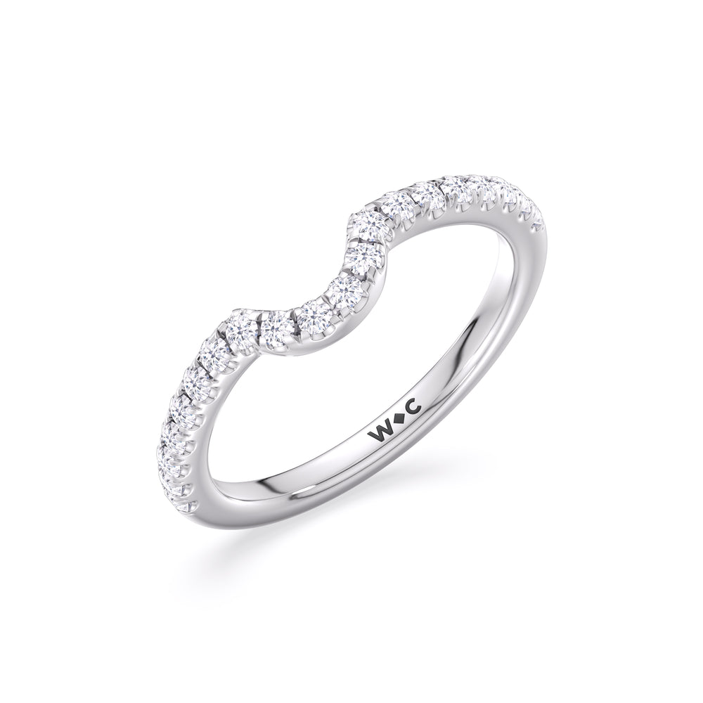 Opulent Classic Pear Trio Wedding Band with Platinum Cut Diamond in 14KT Platinum view 4
