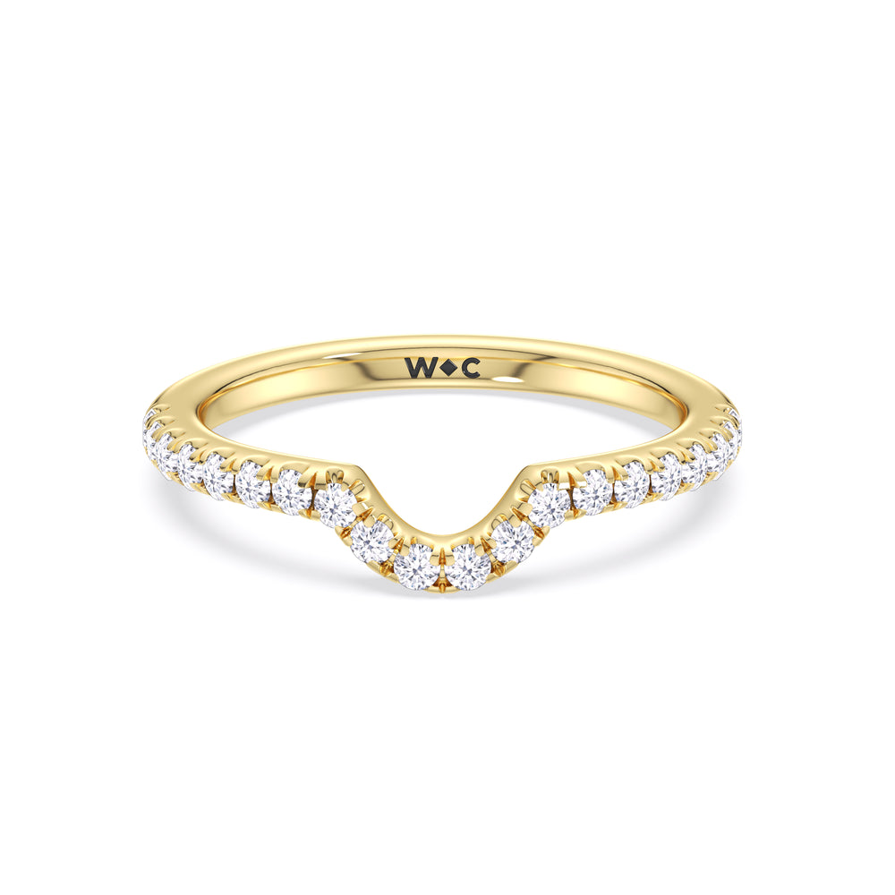 Opulent Classic Pear Trio Wedding Band with 18KT Yellow Gold Cut Diamond in 14KT Yellow Gold view 1

