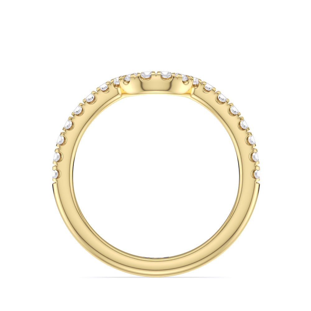 Opulent Classic Pear Trio Wedding Band with 18KT Yellow Gold Cut Diamond in 14KT Yellow Gold view 2
