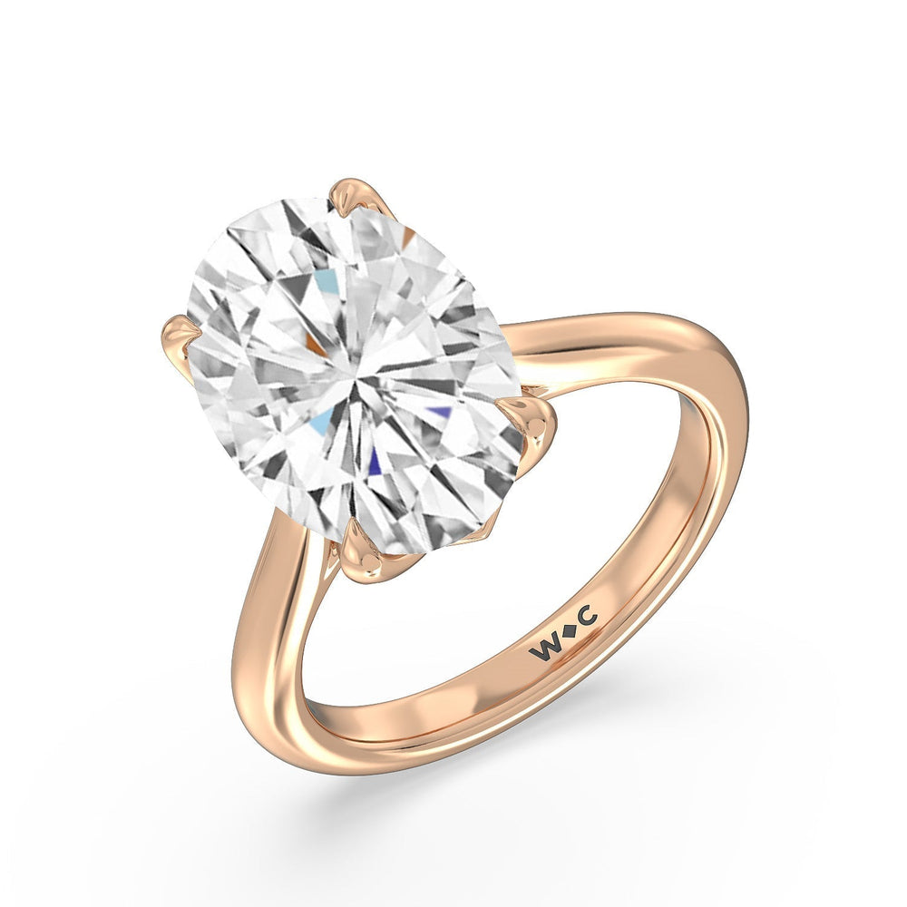 Famed Tulip Cathedral Ring with Oval Cut Diamond in 14KT Rose Gold view 6
