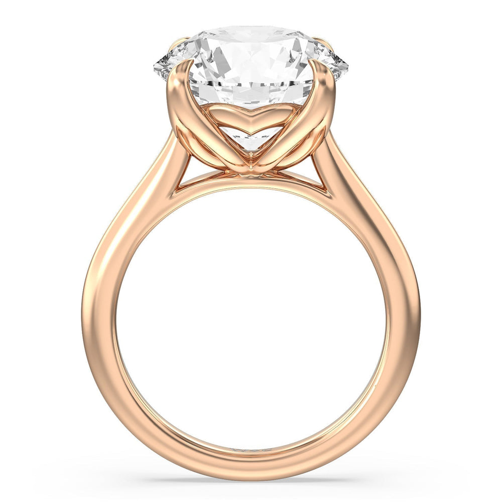 Famed Tulip Cathedral Ring with Round Cut Diamond in 14KT Rose Gold view 5

