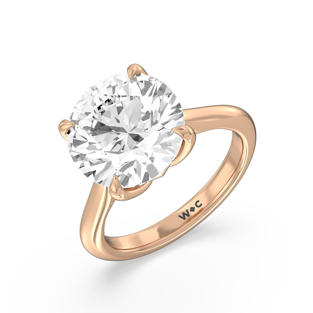 Famed Tulip Cathedral Ring with Round Cut Diamond in 14KT Rose Gold view 6
