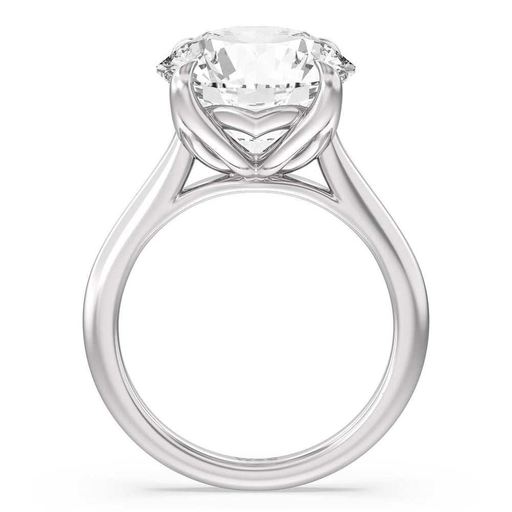 Famed Tulip Cathedral Ring with Round Cut Diamond in 14KT Platinum view 5
