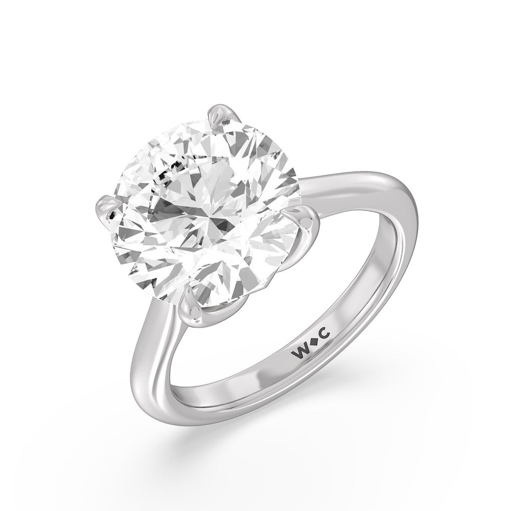 Famed Tulip Cathedral Ring with Round Cut Diamond in 14KT Platinum view 6
