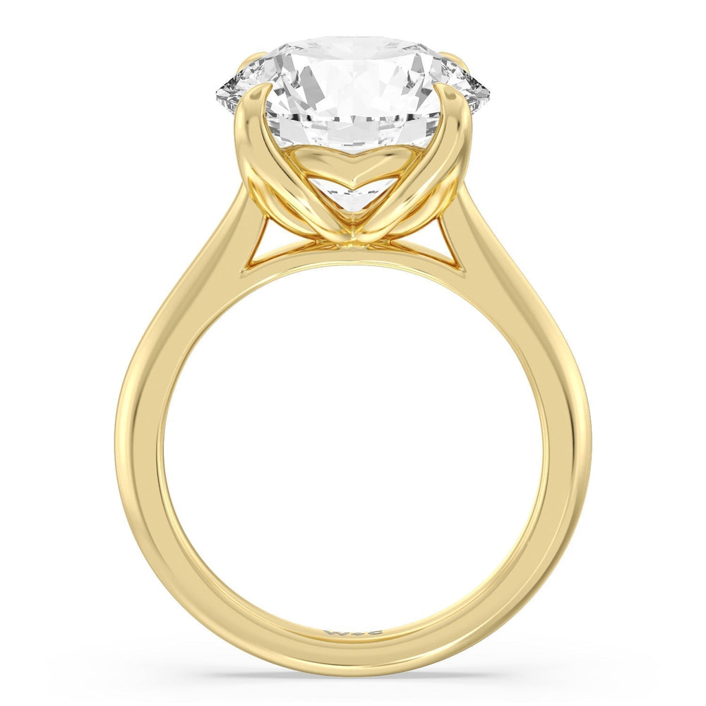 Famed Tulip Cathedral Ring with Round Cut Diamond in 14KT Yellow Gold view 5
