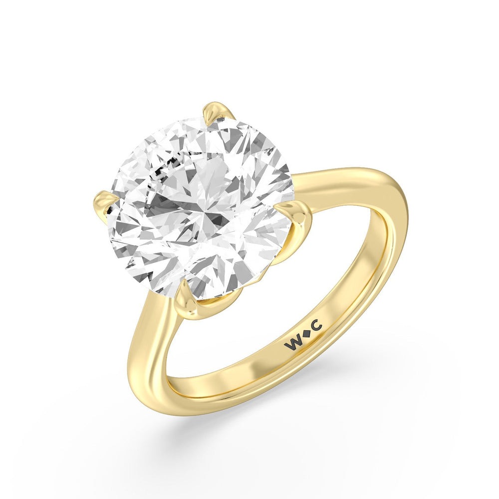 Famed Tulip Cathedral Ring with Round Cut Diamond in 14KT Yellow Gold view 6
