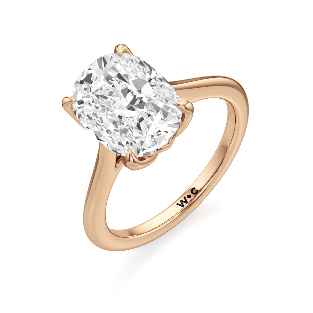 Antique Cushion Cut Famed Tulip Cathedral Ring with Lab Grown Diamond in 14KT Rose Gold view 5
