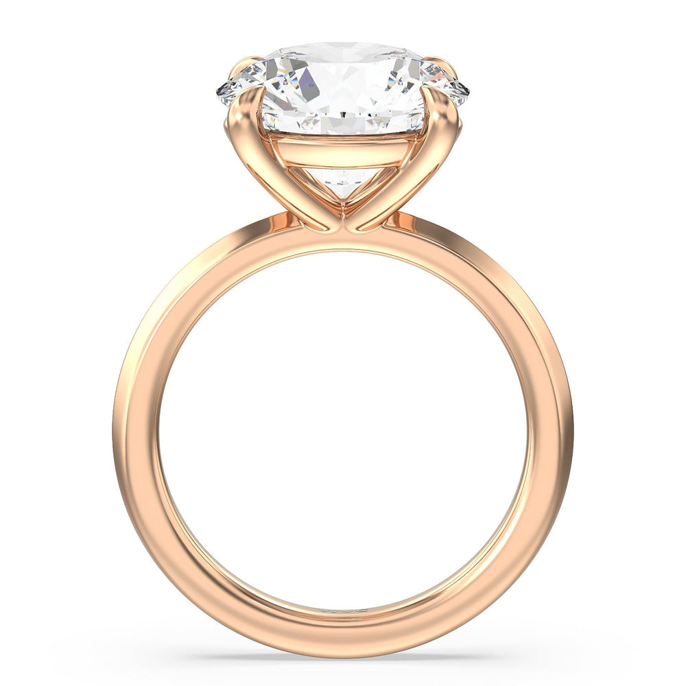 Round Cut Lavish Classic Knife Edge Solitaire Ring with Lab Grown Diamond in 14KT Rose Gold view 2

