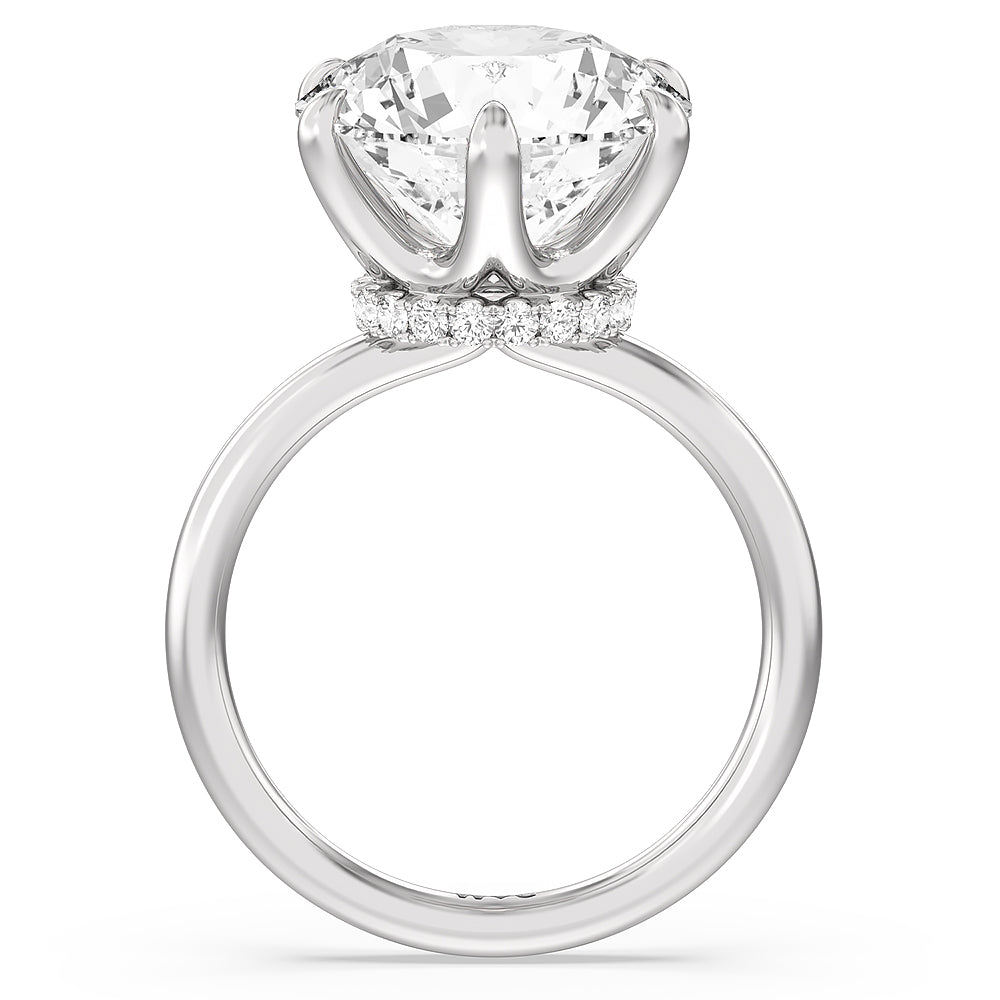 Round Cut Elevated Hidden Halo Ring with Lab Grown Diamond in 14KT Platinum view 2
