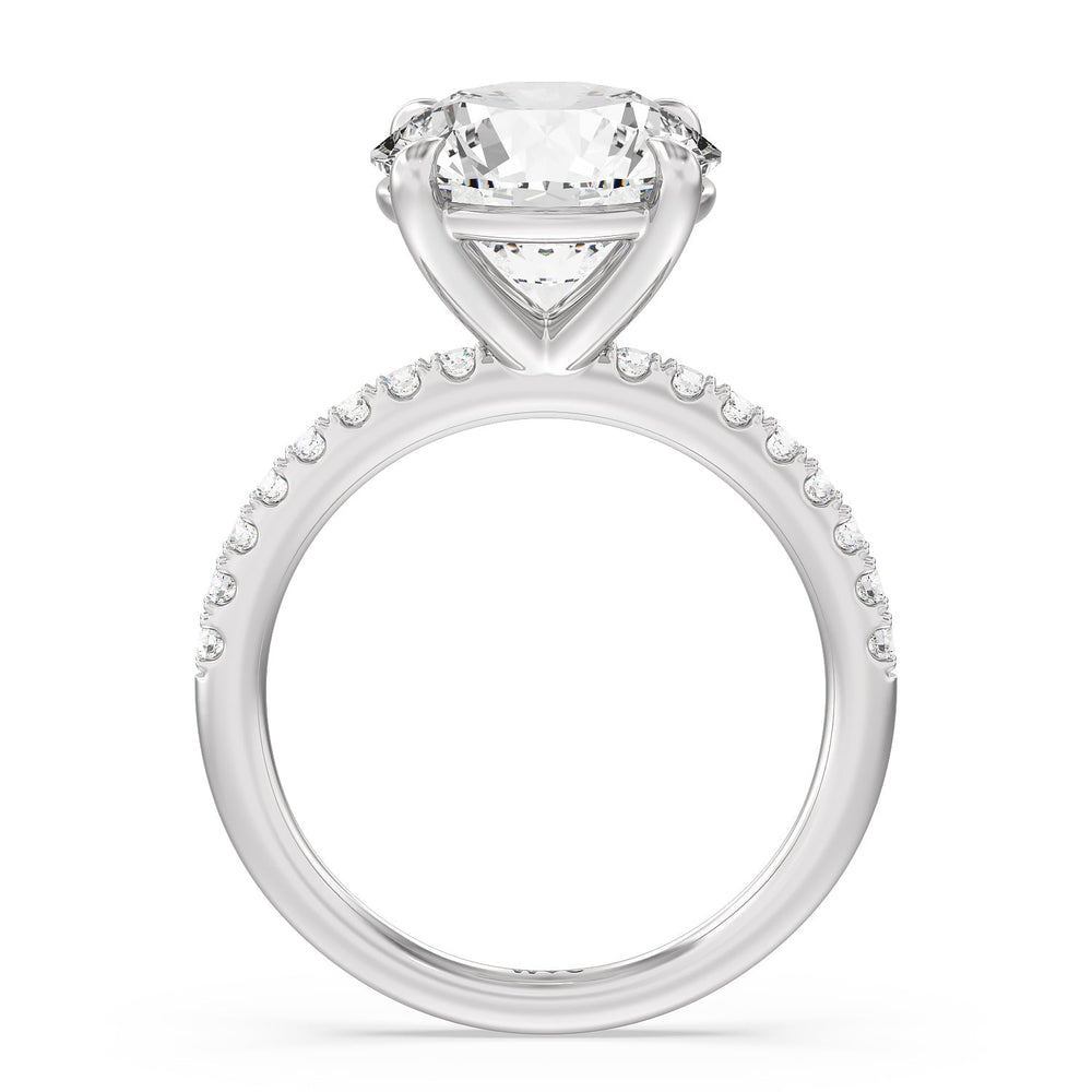 Eminent Classic Pave Ring with Round Cut Diamond in 14KT Platinum view 2
