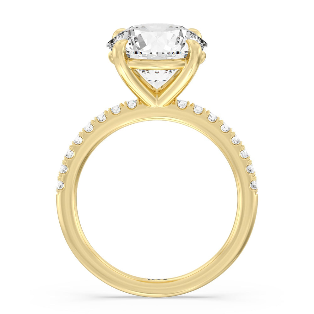 Eminent Classic Pave Ring with Round Cut Diamond in 14KT Yellow Gold view 2
